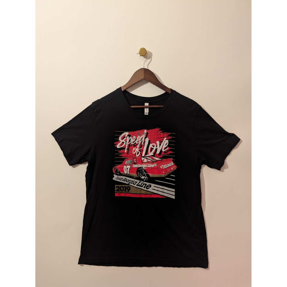 Florida Georgia Line T-Shirt Men XL Black Excellent 2019 Tour Speed of Love Tee